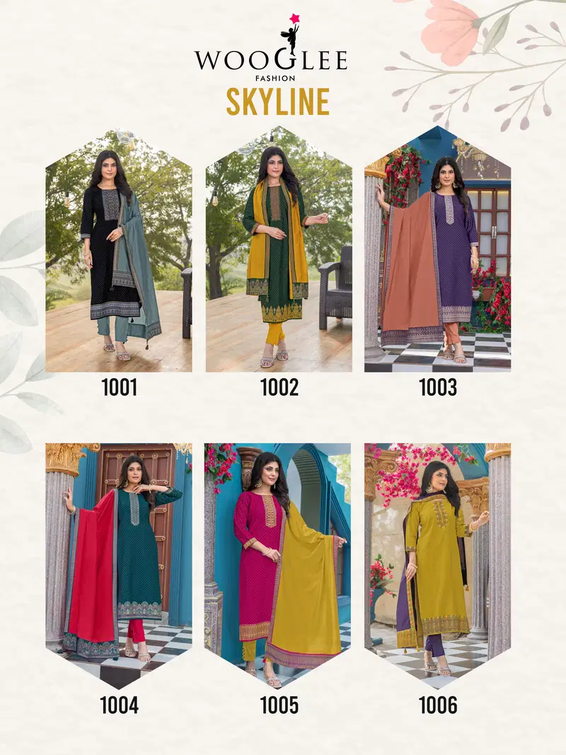 Skyline By Wooglee Vetican Printed Kurti With Bottom Dupatta Wholesale Online